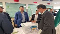 رئیس سازمان بازرسی با حضور در سرکنسولگری ایران در استانبول راى خود را به صندوق انداخت